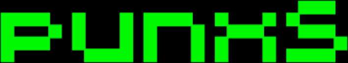 Grüner Text "PUNKS" auf schwarzem Hintergrund.